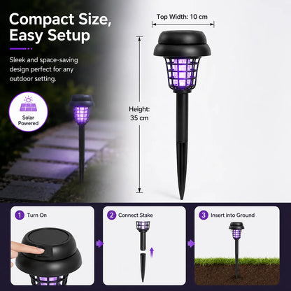 Dual-Mode Solar Bug Zapper, Outdoor Garden Pest Repeller 🦟