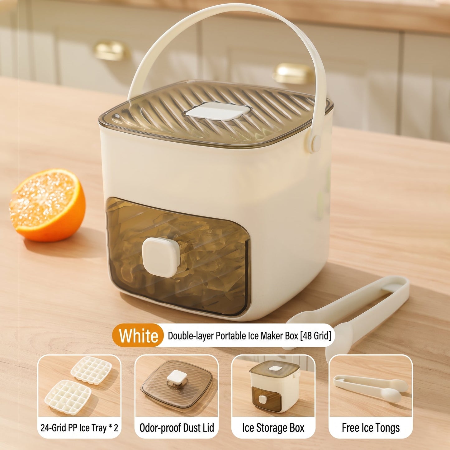 🧊Portable Ice Maker with Lid and Storage Box (48 cubes)