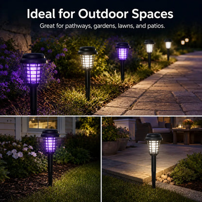 Dual-Mode Solar Bug Zapper, Outdoor Garden Pest Repeller 🦟