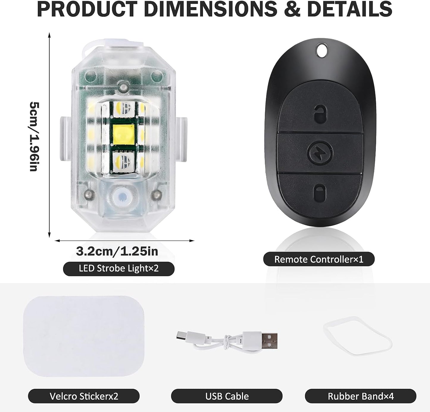 🚁💡 7 Colors LED Strobe Light