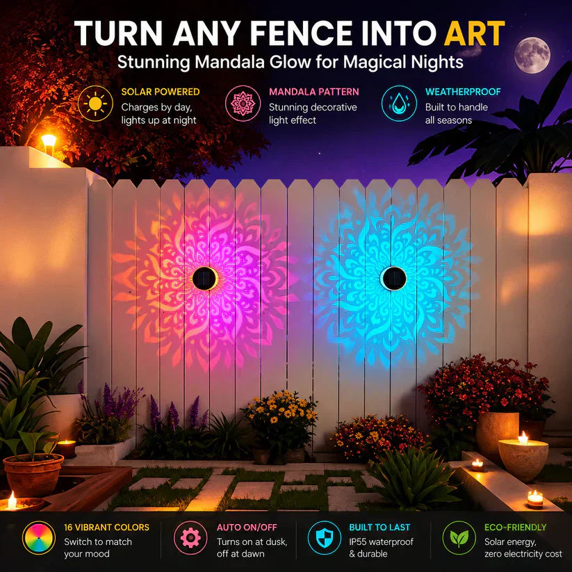 🏡𝓢𝓲𝓶𝓹𝓵𝔂𝓓𝓪𝓲𝓵𝔂® Solar Mandala Projector Outdoor Lights