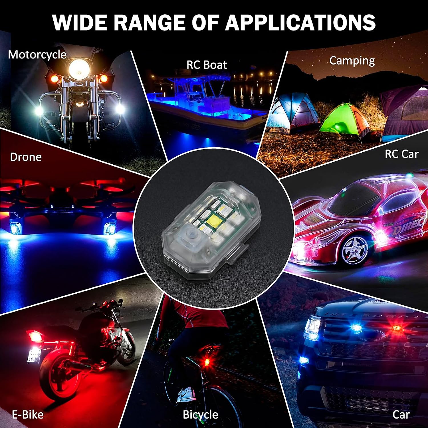 🚁💡 7 Colors LED Strobe Light